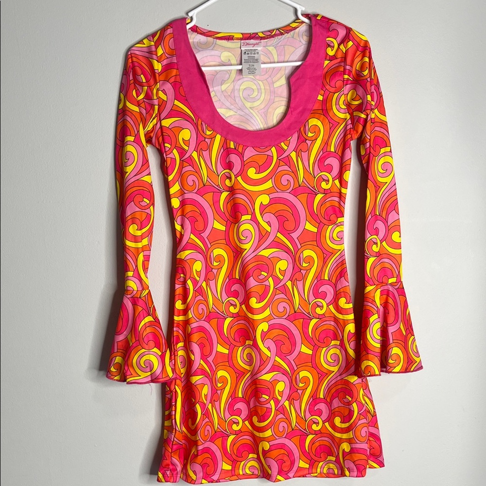 Dreamgirl Pink and Yellow Swirl Mini Dress